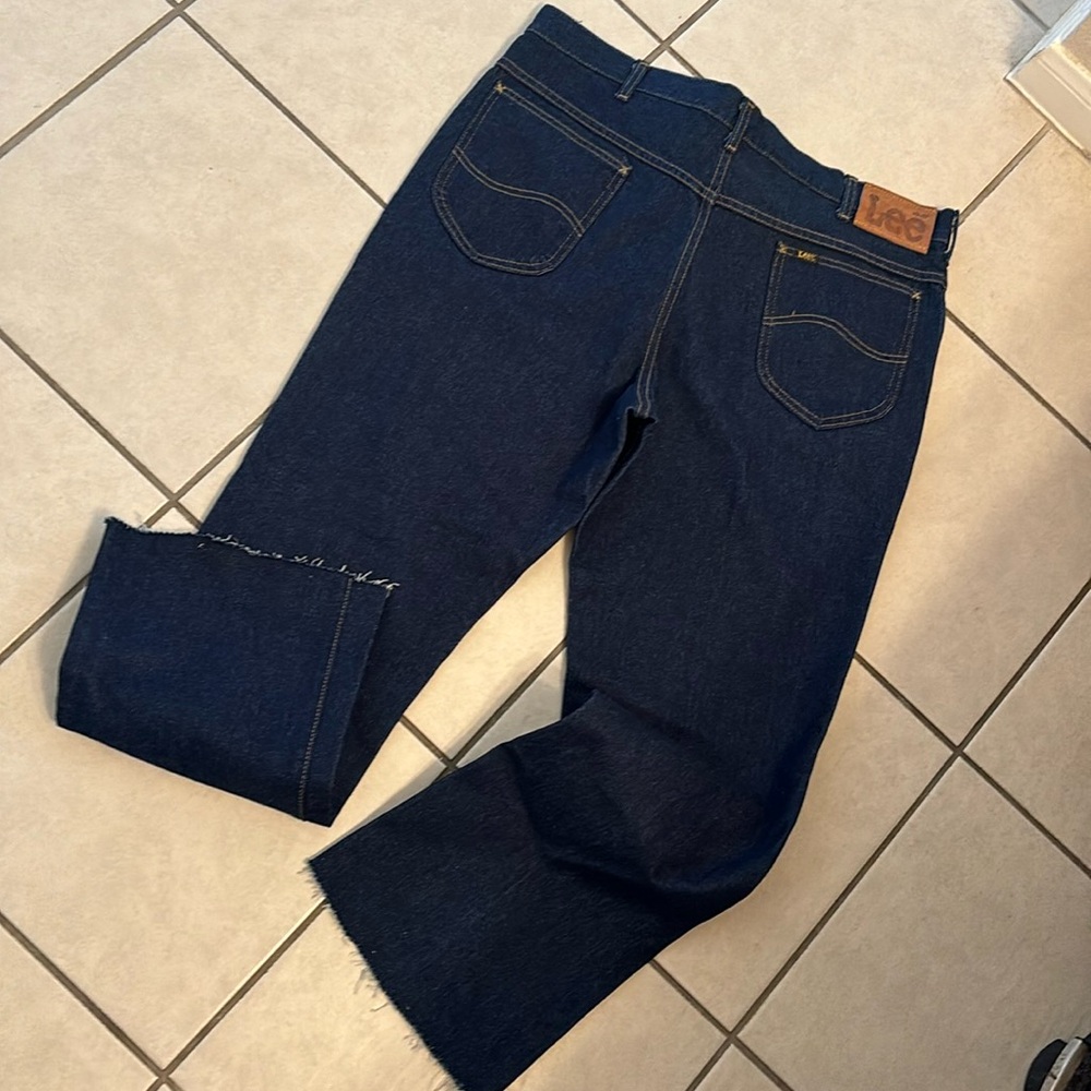 Vintage 70-80’s Lee Riders denim jeans union made USA cut off 38x29